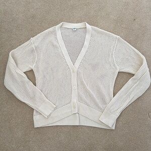 Uniqlo Mesh Long-sleeve Cardigan (Beige XS)